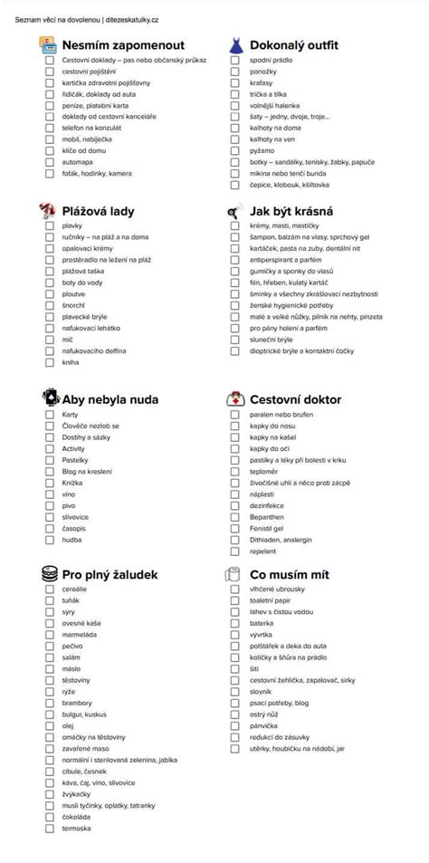 seznam věcí na dovolenou s dětmi|Tipy, jak si udělat checklist a co si vzít s sebou na。